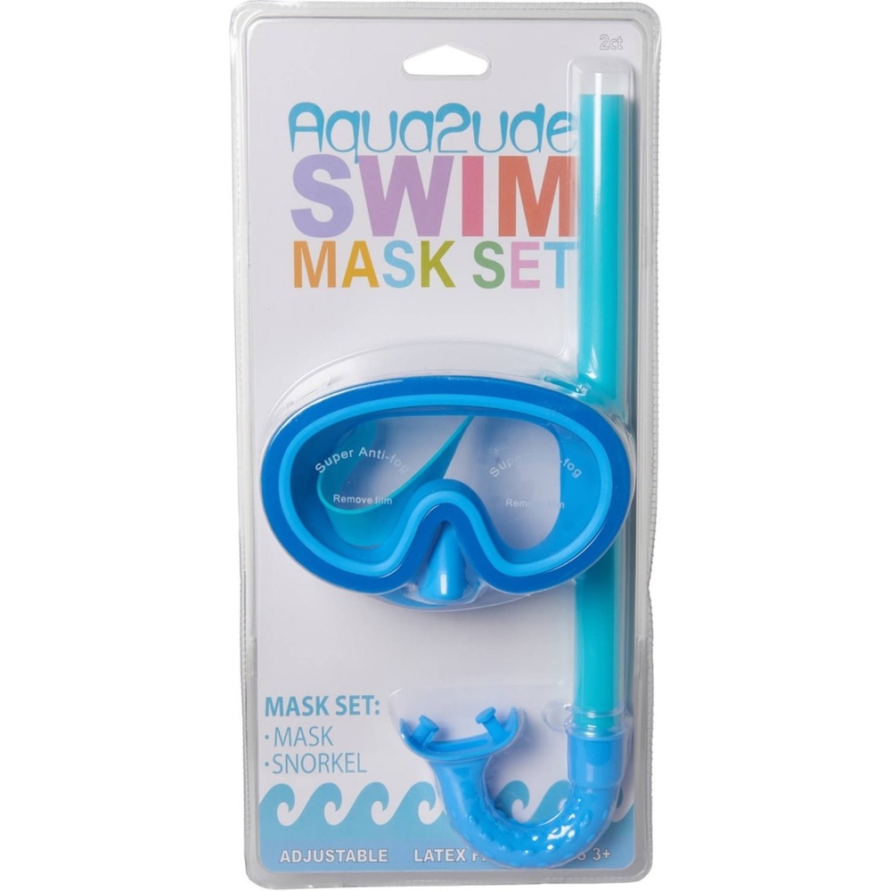 Aqua2ude Boys and Girls Swim Mask and Snorkel Set